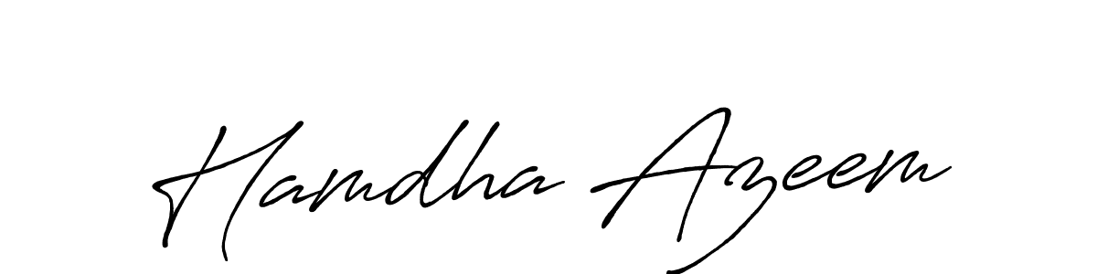 You should practise on your own different ways (Antro_Vectra_Bolder) to write your name (Hamdha Azeem) in signature. don't let someone else do it for you. Hamdha Azeem signature style 7 images and pictures png