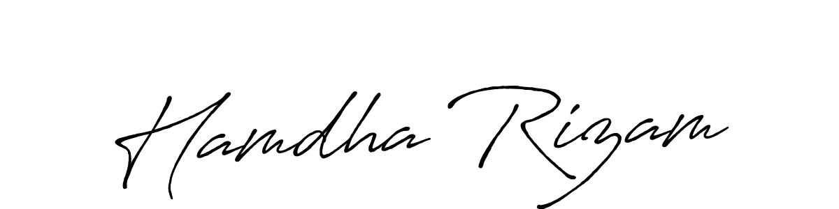 Antro_Vectra_Bolder is a professional signature style that is perfect for those who want to add a touch of class to their signature. It is also a great choice for those who want to make their signature more unique. Get Hamdha Rizam name to fancy signature for free. Hamdha Rizam signature style 7 images and pictures png