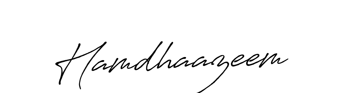 Use a signature maker to create a handwritten signature online. With this signature software, you can design (Antro_Vectra_Bolder) your own signature for name Hamdhaazeem. Hamdhaazeem signature style 7 images and pictures png