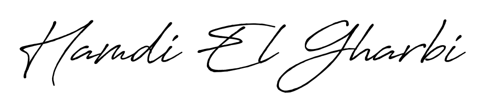 The Antro_Vectra_Bolder font transforms the name Hamdi El Gharbi into an executive sign with sharp precision and distinguished character. Hamdi El Gharbi signature style 7 images and pictures png