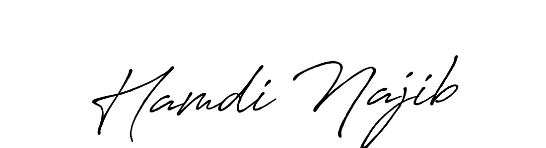 Use a signature maker to create a handwritten signature online. With this signature software, you can design (Antro_Vectra_Bolder) your own signature for name Hamdi Najib. Hamdi Najib signature style 7 images and pictures png