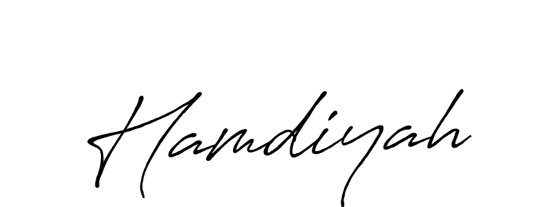 Hamdiyah stylish signature style. Best Handwritten Sign (Antro_Vectra_Bolder) for my name. Handwritten Signature Collection Ideas for my name Hamdiyah. Hamdiyah signature style 7 images and pictures png