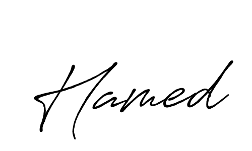 Design your own signature with our free online signature maker. With this signature software, you can create a handwritten (Antro_Vectra_Bolder) signature for name Hamed. Hamed signature style 7 images and pictures png