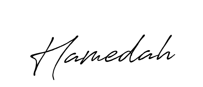 Also we have Hamedah name is the best signature style. Create professional handwritten signature collection using Antro_Vectra_Bolder autograph style. Hamedah signature style 7 images and pictures png