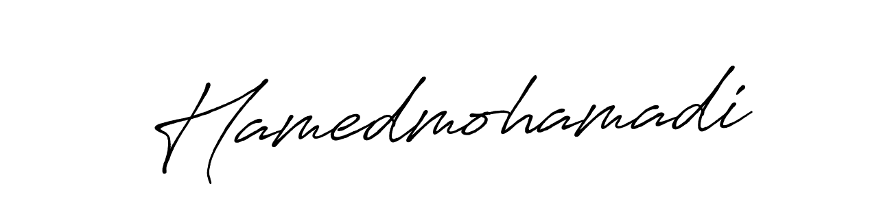Use a signature maker to create a handwritten signature online. With this signature software, you can design (Antro_Vectra_Bolder) your own signature for name Hamedmohamadi. Hamedmohamadi signature style 7 images and pictures png