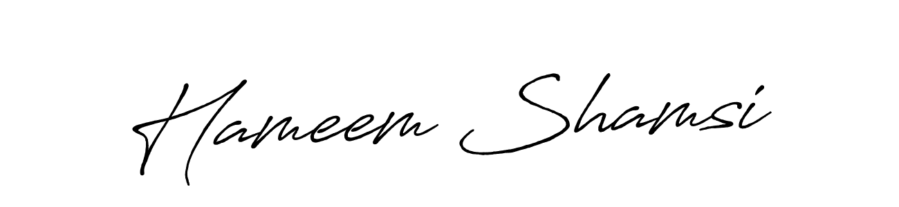 The best way (Antro_Vectra_Bolder) to make a short signature is to pick only two or three words in your name. The name Hameem Shamsi include a total of six letters. For converting this name. Hameem Shamsi signature style 7 images and pictures png