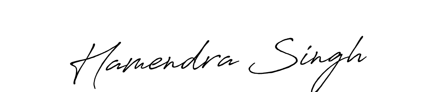 Make a beautiful signature design for name Hamendra Singh. With this signature (Antro_Vectra_Bolder) style, you can create a handwritten signature for free. Hamendra Singh signature style 7 images and pictures png