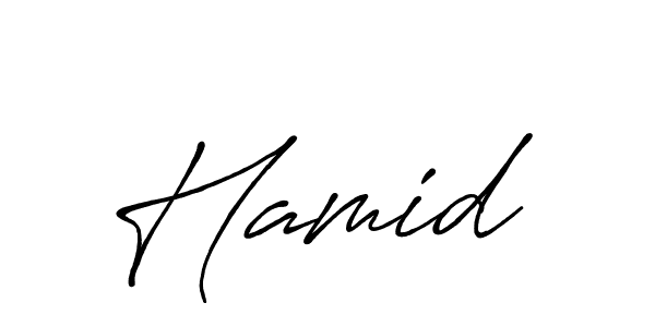 The best way (Antro_Vectra_Bolder) to make a short signature is to pick only two or three words in your name. The name Hamid  include a total of six letters. For converting this name. Hamid  signature style 7 images and pictures png