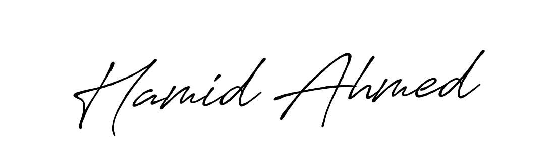 Hamid Ahmed stylish signature style. Best Handwritten Sign (Antro_Vectra_Bolder) for my name. Handwritten Signature Collection Ideas for my name Hamid Ahmed. Hamid Ahmed signature style 7 images and pictures png