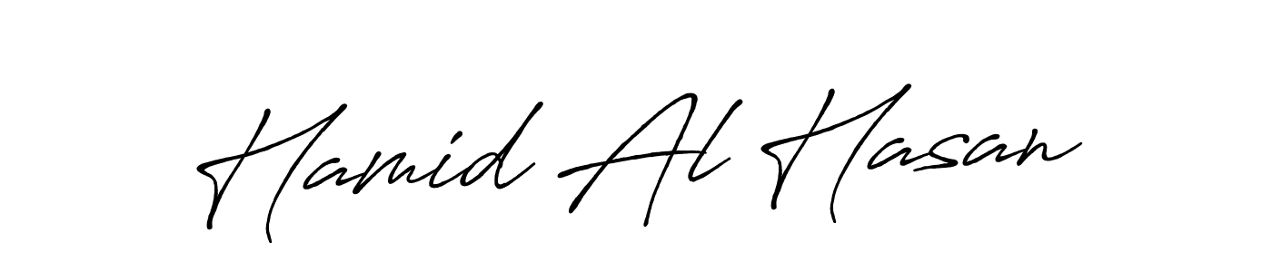 How to make Hamid Al Hasan name signature. Use Antro_Vectra_Bolder style for creating short signs online. This is the latest handwritten sign. Hamid Al Hasan signature style 7 images and pictures png
