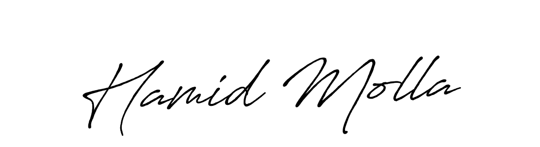 Create a beautiful signature design for name Hamid Molla. With this signature (Antro_Vectra_Bolder) fonts, you can make a handwritten signature for free. Hamid Molla signature style 7 images and pictures png