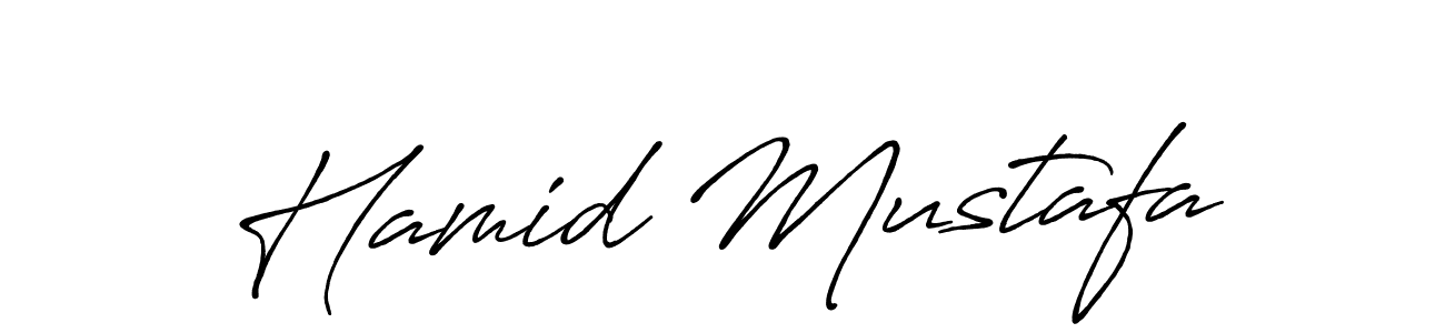 Design your own signature with our free online signature maker. With this signature software, you can create a handwritten (Antro_Vectra_Bolder) signature for name Hamid Mustafa. Hamid Mustafa signature style 7 images and pictures png