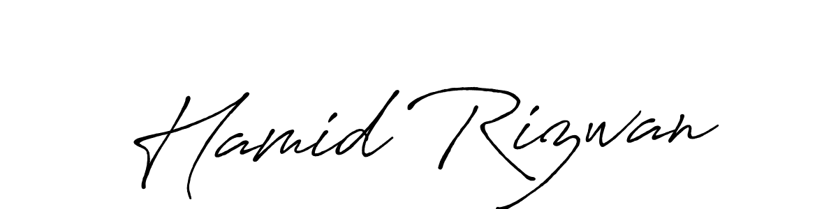 Use a signature maker to create a handwritten signature online. With this signature software, you can design (Antro_Vectra_Bolder) your own signature for name Hamid Rizwan. Hamid Rizwan signature style 7 images and pictures png