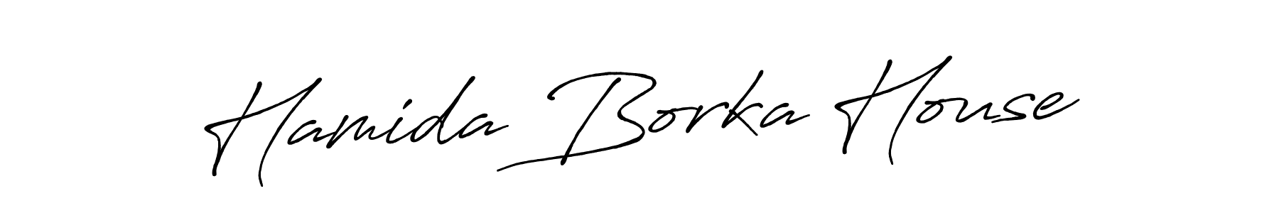 How to make Hamida Borka House name signature. Use Antro_Vectra_Bolder style for creating short signs online. This is the latest handwritten sign. Hamida Borka House signature style 7 images and pictures png