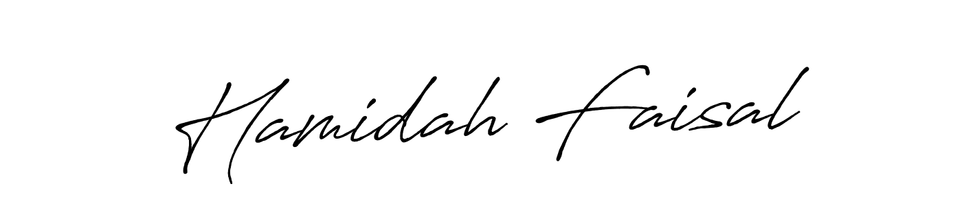 Use a signature maker to create a handwritten signature online. With this signature software, you can design (Antro_Vectra_Bolder) your own signature for name Hamidah Faisal. Hamidah Faisal signature style 7 images and pictures png