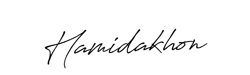 You can use this online signature creator to create a handwritten signature for the name Hamidakhon. This is the best online autograph maker. Hamidakhon signature style 7 images and pictures png