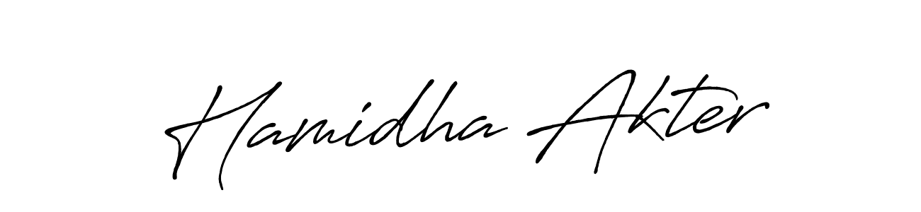 Similarly Antro_Vectra_Bolder is the best handwritten signature design. Signature creator online .You can use it as an online autograph creator for name Hamidha Akter. Hamidha Akter signature style 7 images and pictures png