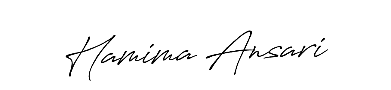 How to make Hamima Ansari name signature. Use Antro_Vectra_Bolder style for creating short signs online. This is the latest handwritten sign. Hamima Ansari signature style 7 images and pictures png