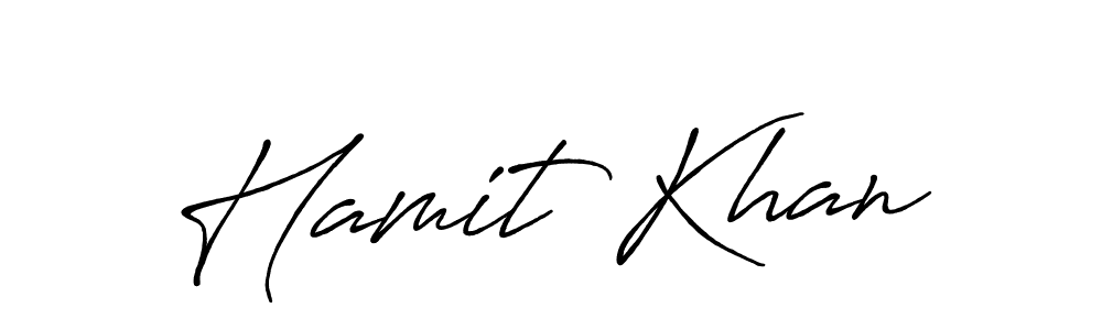 Create a beautiful signature design for name Hamit Khan. With this signature (Antro_Vectra_Bolder) fonts, you can make a handwritten signature for free. Hamit Khan signature style 7 images and pictures png