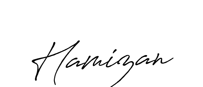 Make a beautiful signature design for name Hamizan. With this signature (Antro_Vectra_Bolder) style, you can create a handwritten signature for free. Hamizan signature style 7 images and pictures png