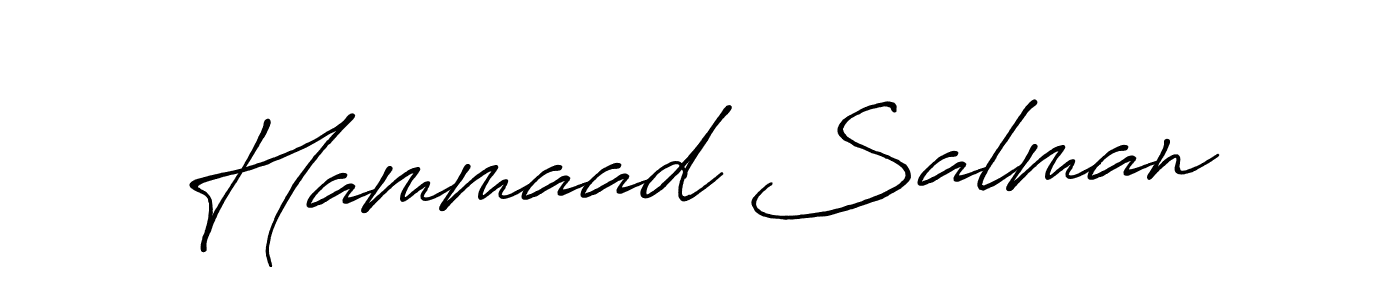 Use a signature maker to create a handwritten signature online. With this signature software, you can design (Antro_Vectra_Bolder) your own signature for name Hammaad Salman. Hammaad Salman signature style 7 images and pictures png