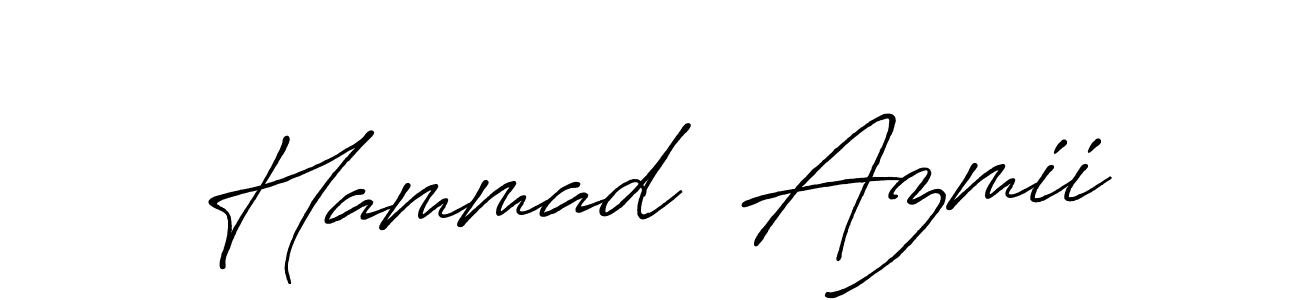 The best way (Antro_Vectra_Bolder) to make a short signature is to pick only two or three words in your name. The name Hammad  Azmii include a total of six letters. For converting this name. Hammad  Azmii signature style 7 images and pictures png
