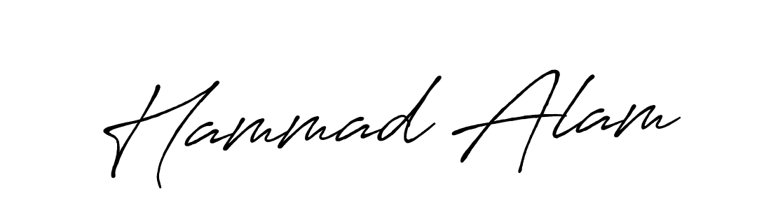 Use a signature maker to create a handwritten signature online. With this signature software, you can design (Antro_Vectra_Bolder) your own signature for name Hammad Alam. Hammad Alam signature style 7 images and pictures png