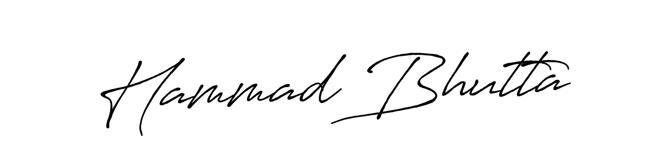 How to make Hammad Bhutta name signature. Use Antro_Vectra_Bolder style for creating short signs online. This is the latest handwritten sign. Hammad Bhutta signature style 7 images and pictures png