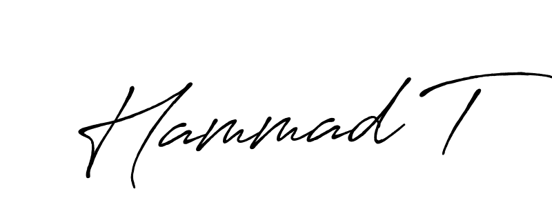 Similarly Antro_Vectra_Bolder is the best handwritten signature design. Signature creator online .You can use it as an online autograph creator for name Hammad T. Hammad T signature style 7 images and pictures png
