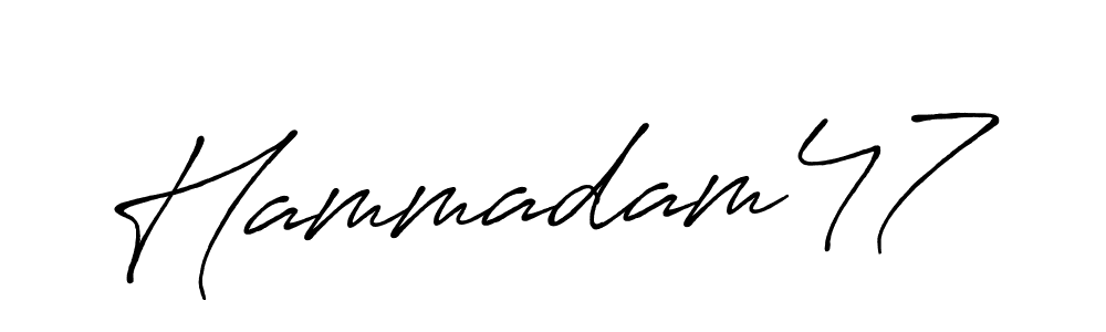 Use a signature maker to create a handwritten signature online. With this signature software, you can design (Antro_Vectra_Bolder) your own signature for name Hammadam47. Hammadam47 signature style 7 images and pictures png