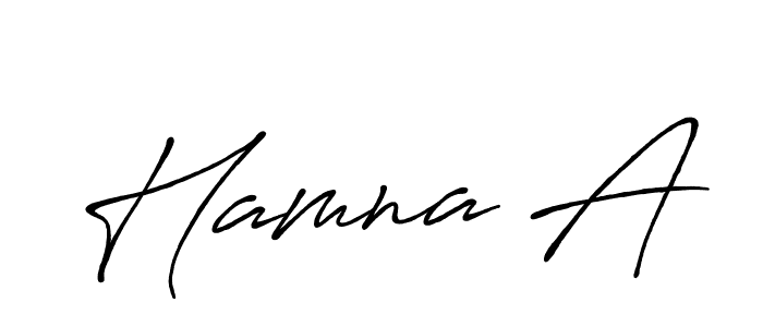 Make a beautiful signature design for name Hamna A. With this signature (Antro_Vectra_Bolder) style, you can create a handwritten signature for free. Hamna A signature style 7 images and pictures png