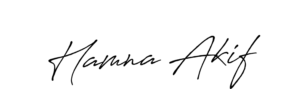 Antro_Vectra_Bolder is a professional signature style that is perfect for those who want to add a touch of class to their signature. It is also a great choice for those who want to make their signature more unique. Get Hamna Akif name to fancy signature for free. Hamna Akif signature style 7 images and pictures png