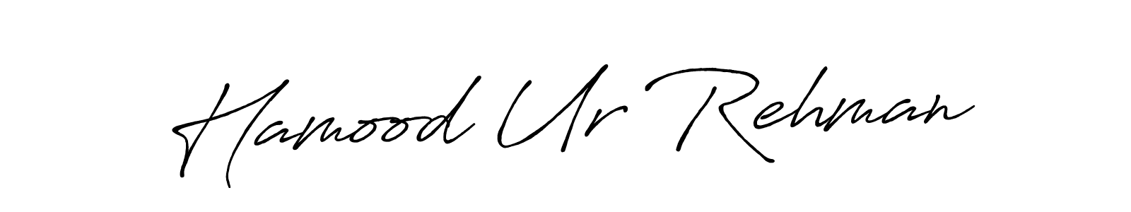 How to make Hamood Ur Rehman name signature. Use Antro_Vectra_Bolder style for creating short signs online. This is the latest handwritten sign. Hamood Ur Rehman signature style 7 images and pictures png