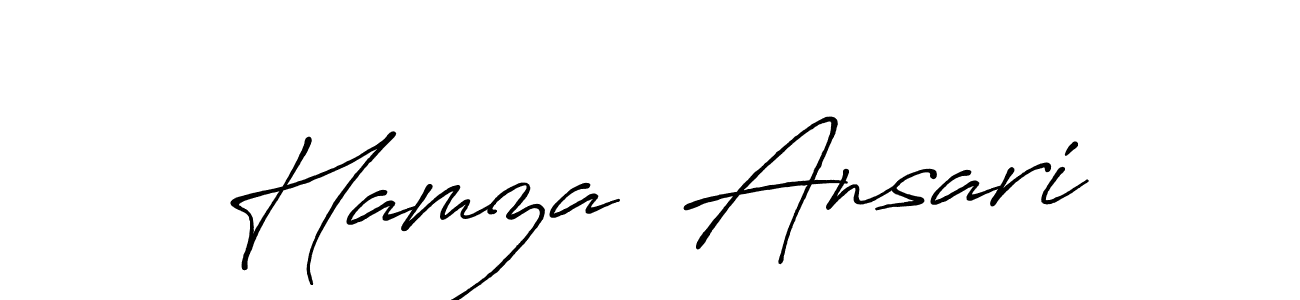 How to make Hamza  Ansari name signature. Use Antro_Vectra_Bolder style for creating short signs online. This is the latest handwritten sign. Hamza  Ansari signature style 7 images and pictures png