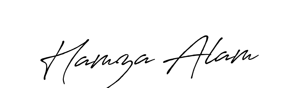 Make a beautiful signature design for name Hamza Alam. With this signature (Antro_Vectra_Bolder) style, you can create a handwritten signature for free. Hamza Alam signature style 7 images and pictures png