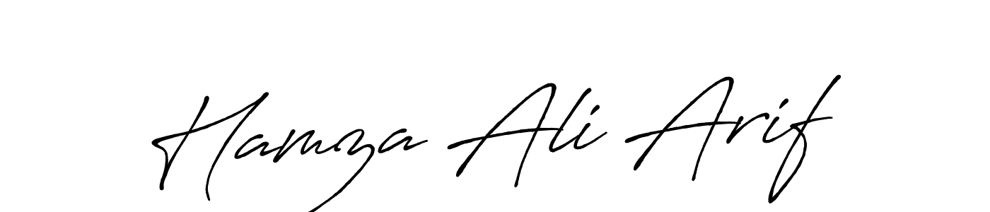 Make a beautiful signature design for name Hamza Ali Arif. With this signature (Antro_Vectra_Bolder) style, you can create a handwritten signature for free. Hamza Ali Arif signature style 7 images and pictures png