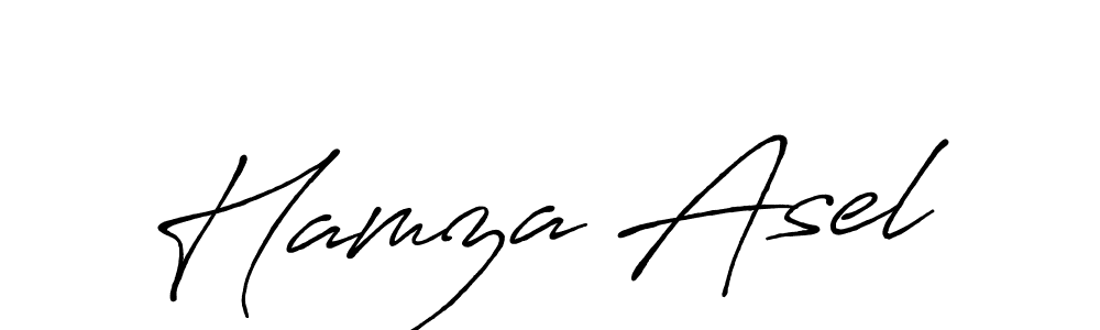 Hamza Asel stylish signature style. Best Handwritten Sign (Antro_Vectra_Bolder) for my name. Handwritten Signature Collection Ideas for my name Hamza Asel. Hamza Asel signature style 7 images and pictures png