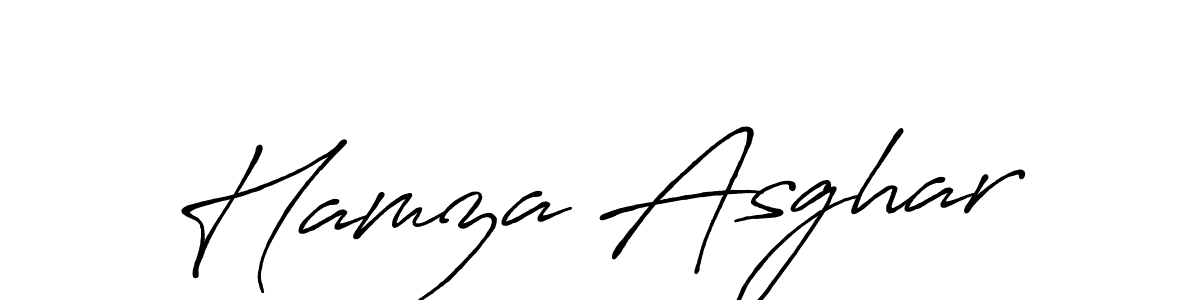 How to make Hamza Asghar name signature. Use Antro_Vectra_Bolder style for creating short signs online. This is the latest handwritten sign. Hamza Asghar signature style 7 images and pictures png