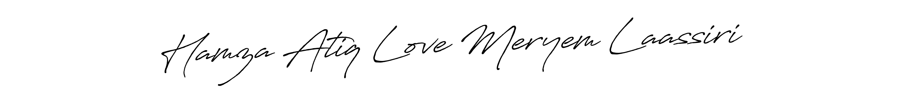 Similarly Antro_Vectra_Bolder is the best handwritten signature design. Signature creator online .You can use it as an online autograph creator for name Hamza Atiq Love Meryem Laassiri. Hamza Atiq Love Meryem Laassiri signature style 7 images and pictures png