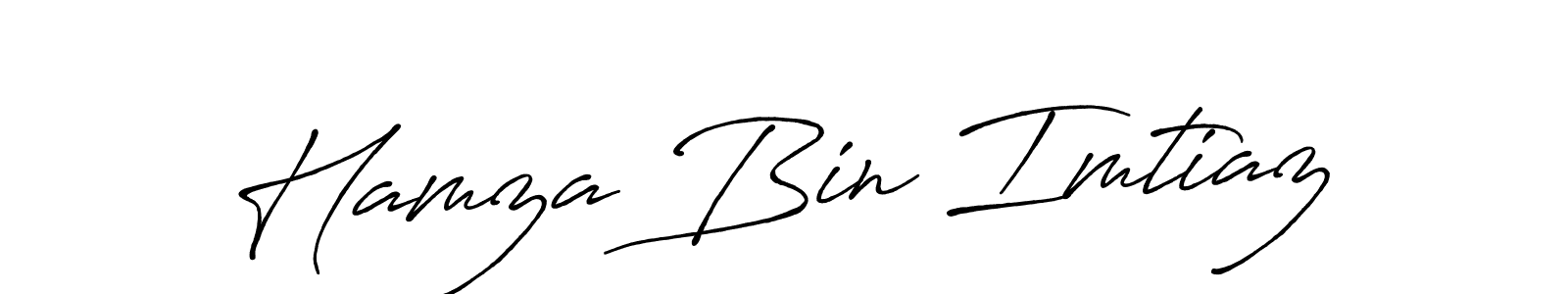Design your own signature with our free online signature maker. With this signature software, you can create a handwritten (Antro_Vectra_Bolder) signature for name Hamza Bin Imtiaz. Hamza Bin Imtiaz signature style 7 images and pictures png