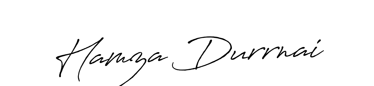 Create a beautiful signature design for name Hamza Durrnai. With this signature (Antro_Vectra_Bolder) fonts, you can make a handwritten signature for free. Hamza Durrnai signature style 7 images and pictures png