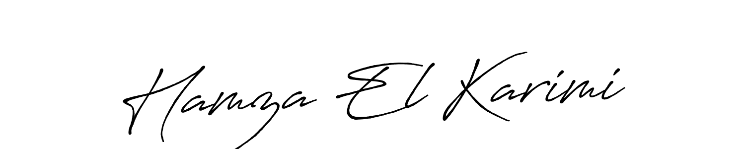 Design your own signature with our free online signature maker. With this signature software, you can create a handwritten (Antro_Vectra_Bolder) signature for name Hamza El Karimi. Hamza El Karimi signature style 7 images and pictures png