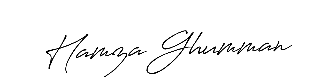 Design your own signature with our free online signature maker. With this signature software, you can create a handwritten (Antro_Vectra_Bolder) signature for name Hamza Ghumman. Hamza Ghumman signature style 7 images and pictures png