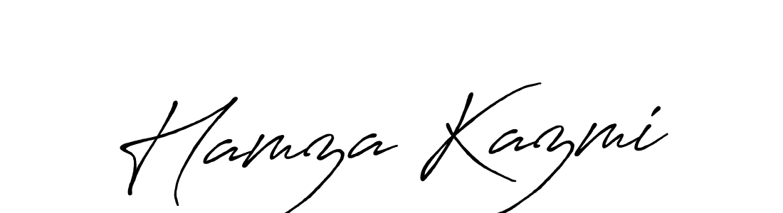 How to make Hamza Kazmi name signature. Use Antro_Vectra_Bolder style for creating short signs online. This is the latest handwritten sign. Hamza Kazmi signature style 7 images and pictures png