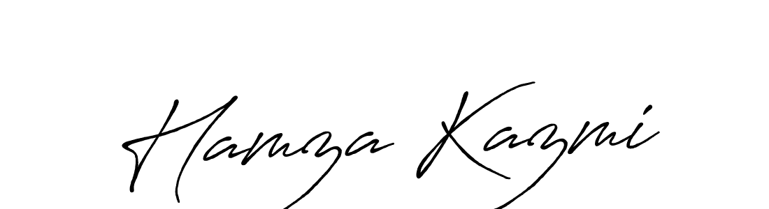 How to make Hamza Kazmi name signature. Use Antro_Vectra_Bolder style for creating short signs online. This is the latest handwritten sign. Hamza Kazmi signature style 7 images and pictures png