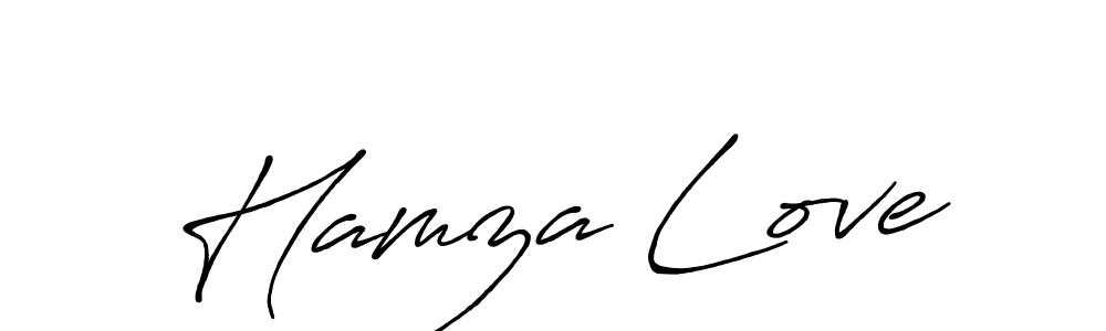 Hamza Love stylish signature style. Best Handwritten Sign (Antro_Vectra_Bolder) for my name. Handwritten Signature Collection Ideas for my name Hamza Love. Hamza Love signature style 7 images and pictures png