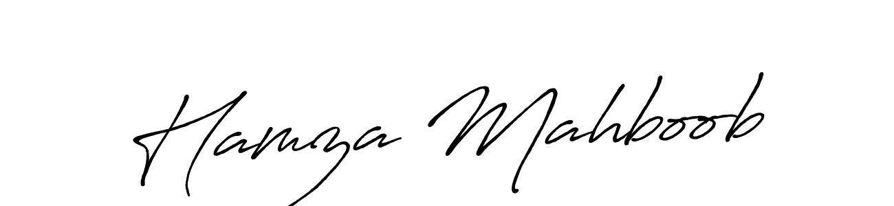 Make a beautiful signature design for name Hamza Mahboob. With this signature (Antro_Vectra_Bolder) style, you can create a handwritten signature for free. Hamza Mahboob signature style 7 images and pictures png