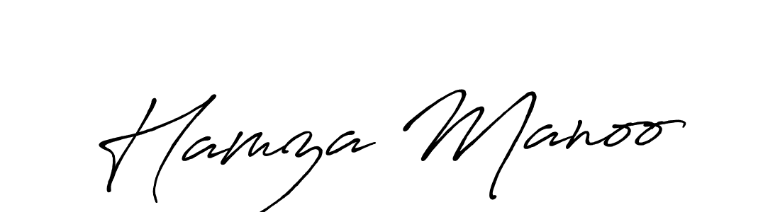 Design your own signature with our free online signature maker. With this signature software, you can create a handwritten (Antro_Vectra_Bolder) signature for name Hamza Manoo. Hamza Manoo signature style 7 images and pictures png