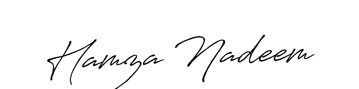 How to make Hamza Nadeem signature? Antro_Vectra_Bolder is a professional autograph style. Create handwritten signature for Hamza Nadeem name. Hamza Nadeem signature style 7 images and pictures png