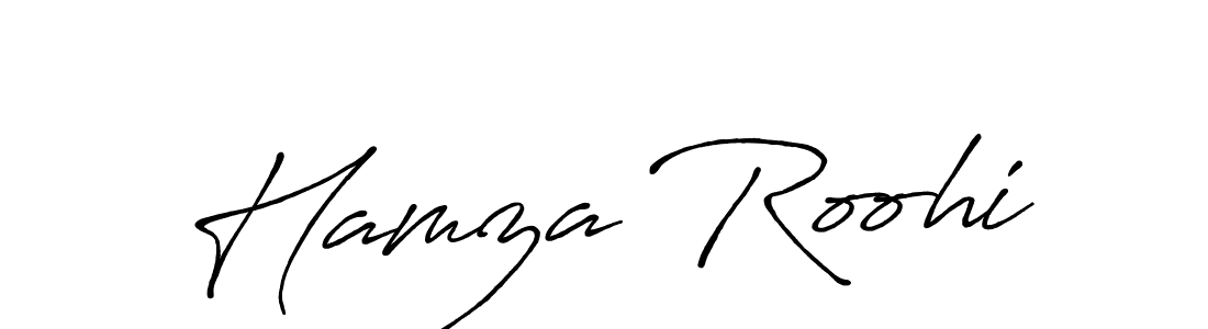 Use a signature maker to create a handwritten signature online. With this signature software, you can design (Antro_Vectra_Bolder) your own signature for name Hamza Roohi. Hamza Roohi signature style 7 images and pictures png